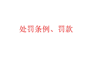 《处罚罚款》PPT课件.ppt