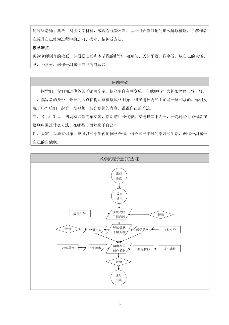 自勉联赏析与创作教学设计北京景山学校远洋分校杨谷怀.doc_第3页