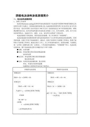 阴极电泳涂料涂装原理简介.doc