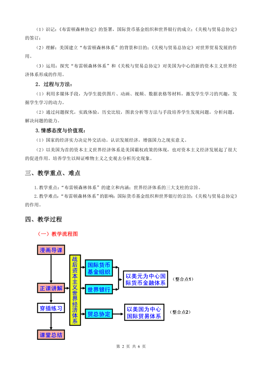 战后资本主义世界经济体系的形成教学设计.doc_第2页