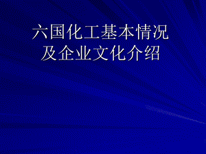 六国化工基本情况及企业文化介绍.ppt