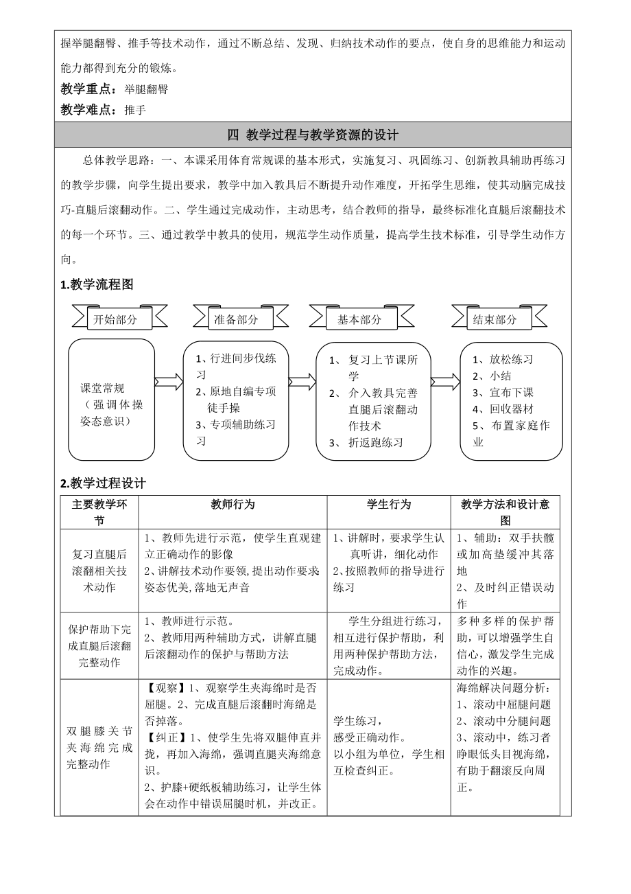 京教杯技巧直腿后滚翻教学设计孙鹏.doc_第2页