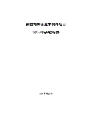 南京精密金属零部件项目可行性研究报告.docx