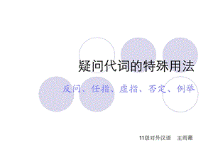 疑问代词的特殊用法.ppt