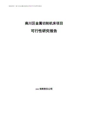 南川区金属切削机床项目可行性研究报告范文.docx