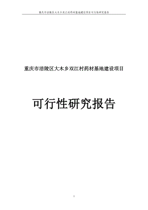 重庆市涪陵区大木乡双江村药材基地建设项目可研报告171951201.doc