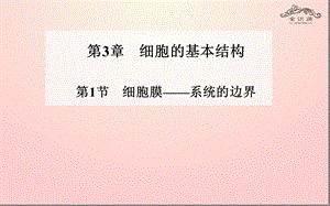 第细胞的基本结构第细胞膜系统的边界.ppt