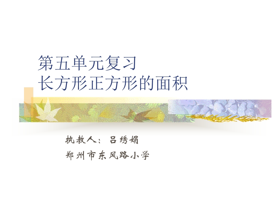 【教学课件】第五单元复习长方形正方形的面积.ppt_第1页