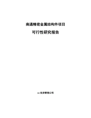 南通精密金属结构件项目可行性研究报告.docx