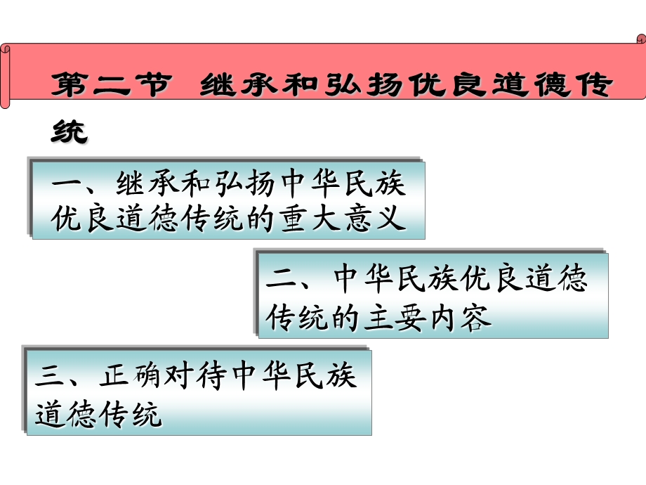 【教学课件】第二节继承和弘扬优良道德传统.ppt_第1页