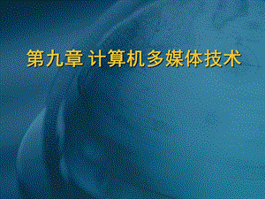 【教学课件】第九章计算机多媒体技术.ppt