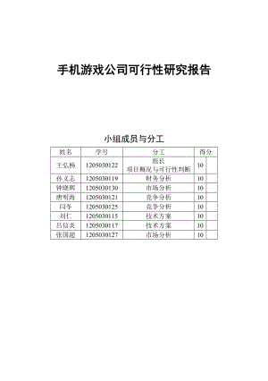 手机游戏公司可行性研究报告.docx