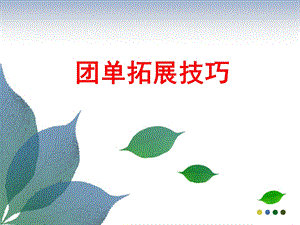 《团单拓展技巧团队》PPT课件.ppt