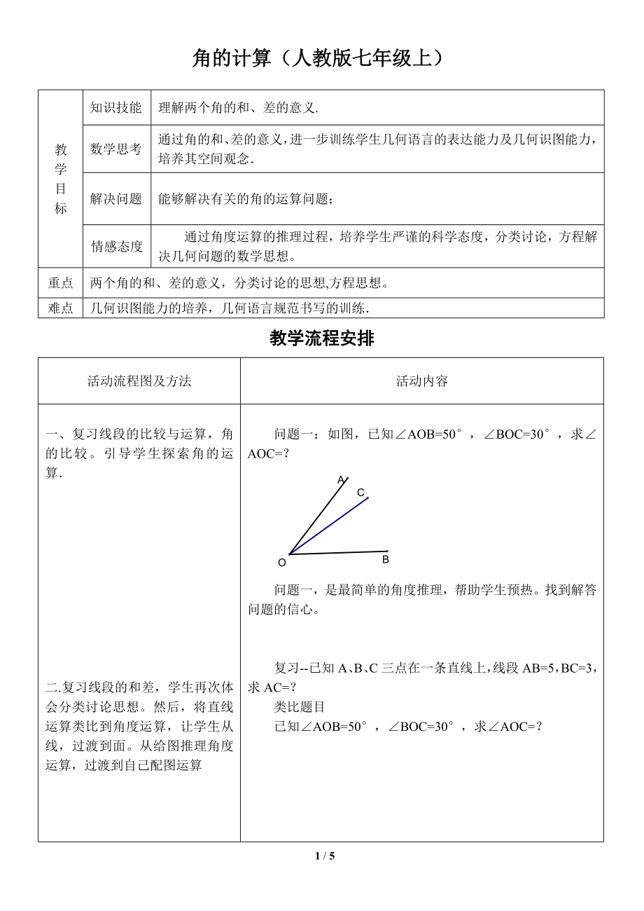 角的运算教学设计反思.doc_第1页