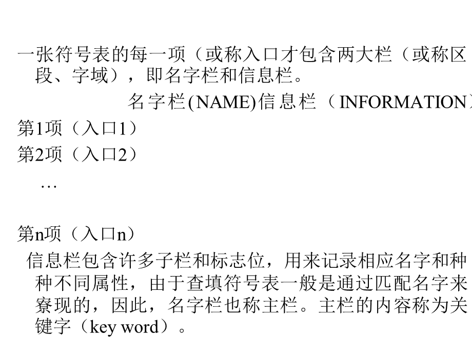 编译原理课件第九章符号表.ppt_第3页