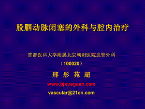 股腘动脉闭塞的外科与腔内治疗.ppt