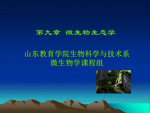 【教学课件】第九章微生物生态学.ppt