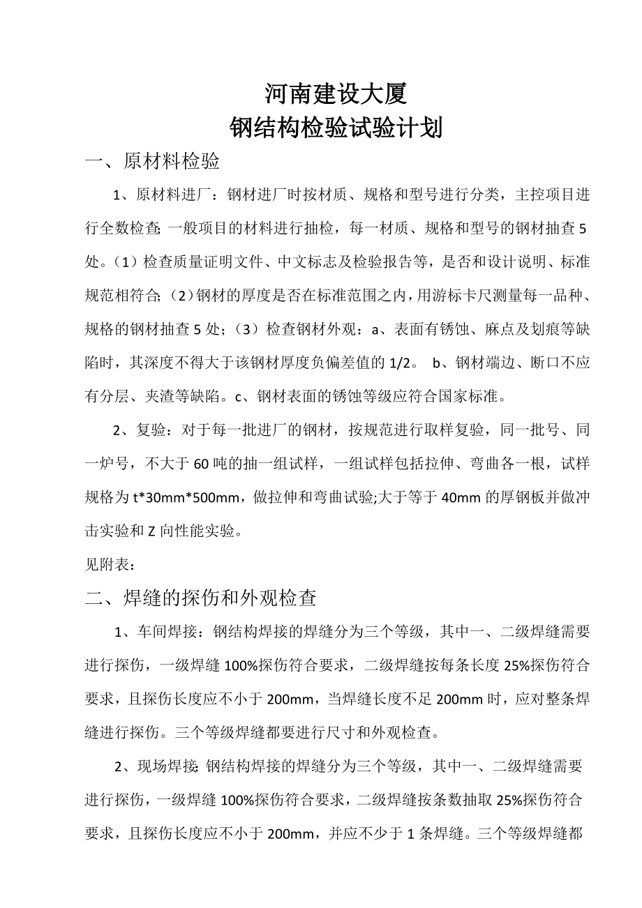 大厦工程钢结构专项检验试验计划.docx_第3页