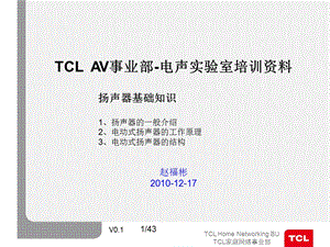 扬声器基础知识培训资料.ppt