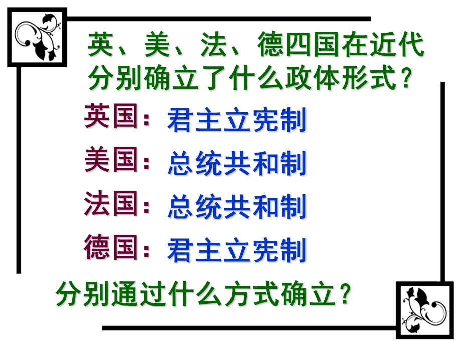 英美法德四国政体的确立过程及异同点比较复习课.ppt_第2页