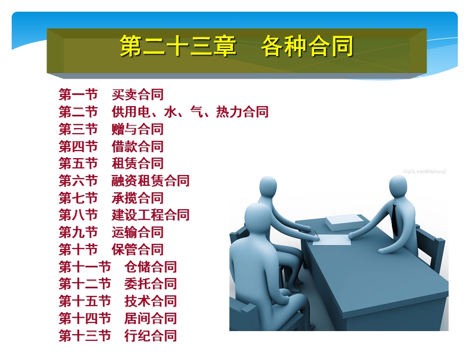 【教学课件】第二十三章各种合同.ppt_第1页