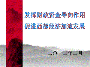 847发挥财政资金导向作用.ppt