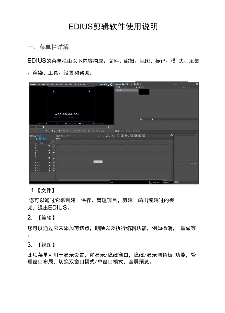 EDIUS剪辑软件使用说明.docx_第1页