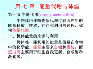 【教学课件】第七章能量代谢与体温.ppt