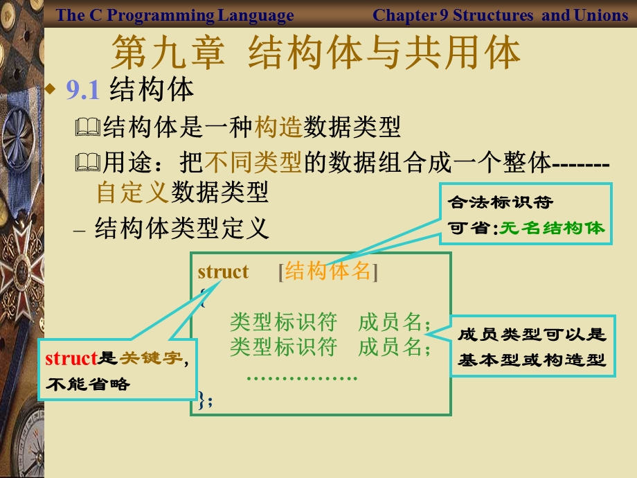 【教学课件】第9章结构体和共用体.ppt_第1页