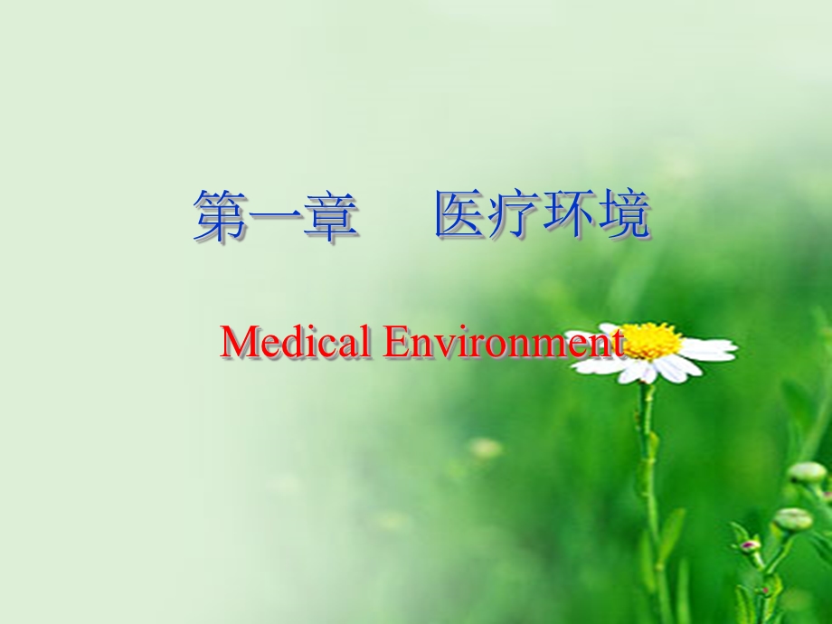 第一章医疗环境MedicalEnvironment.ppt_第1页