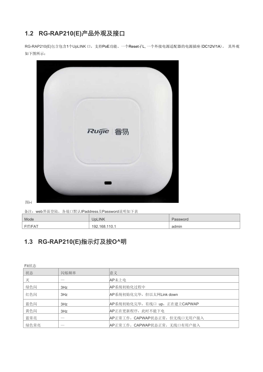 RG-AP320-I系列无线接入点硬件安装手册-锐捷睿易.docx_第3页