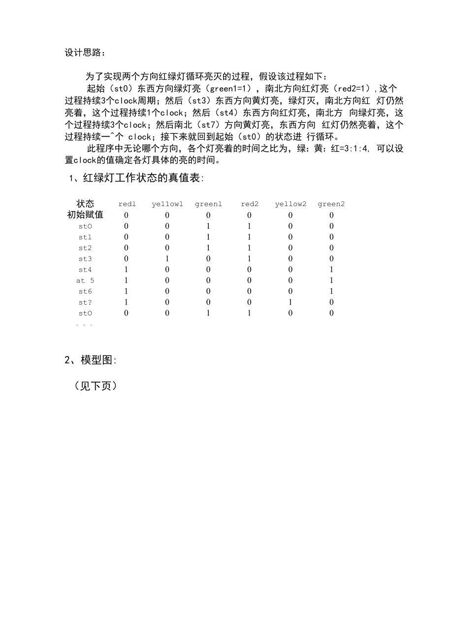 EDA课程设计-用VerilogHDL语言编写-红绿灯控制程序.docx_第3页