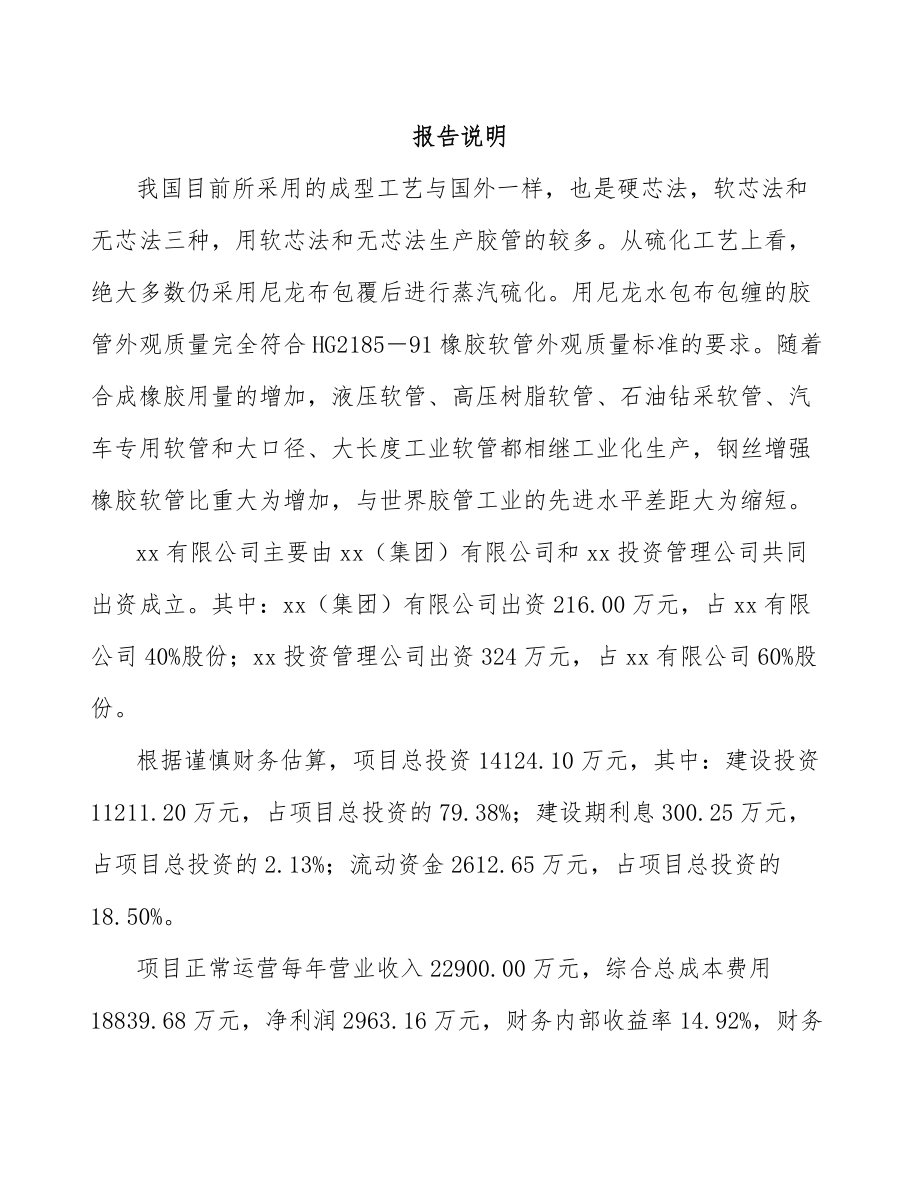 厦门关于成立液压橡胶软管公司可行性研究报告.docx_第2页