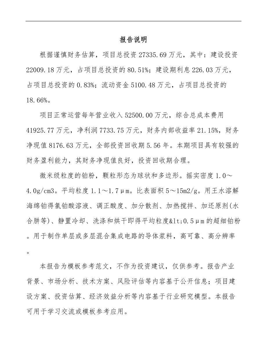 厦门超细铂粉项目可行性研究报告参考模板.docx_第2页