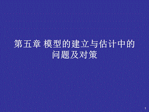 五章节模型建立与估计中问题及对策.ppt