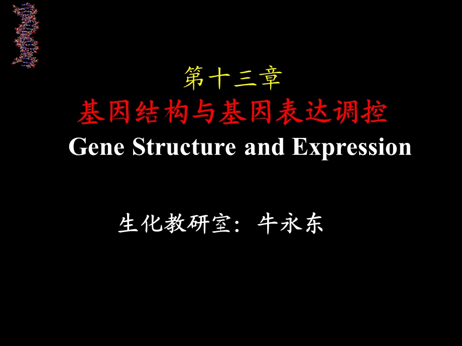 【教学课件】第十三章基因结构与基因表达调控GeneStructureand.ppt_第1页