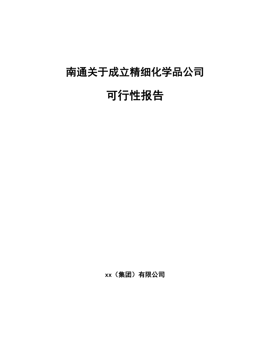 南通关于成立精细化学品公司报告.docx_第1页