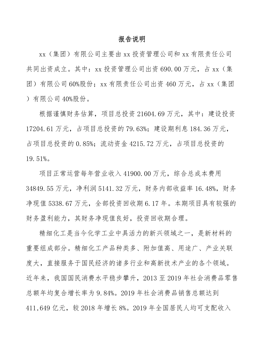 南通关于成立精细化学品公司报告.docx_第2页