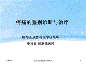 潘良17疼痛的鉴别诊断与治疗.ppt