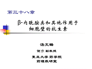 第38章β内酰胺类和其他作用于细胞壁的抗生素 ppt课件.ppt