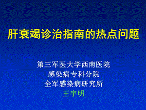 肝衰竭诊治指南的热点问题.ppt