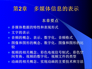 【教学课件】第2章多媒体信息的表示本章要点.ppt