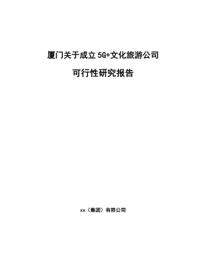 厦门关于成立5G+文化旅游公司可行性研究报告.docx