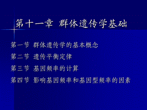 【教学课件】第十一章群体遗传学基础.ppt