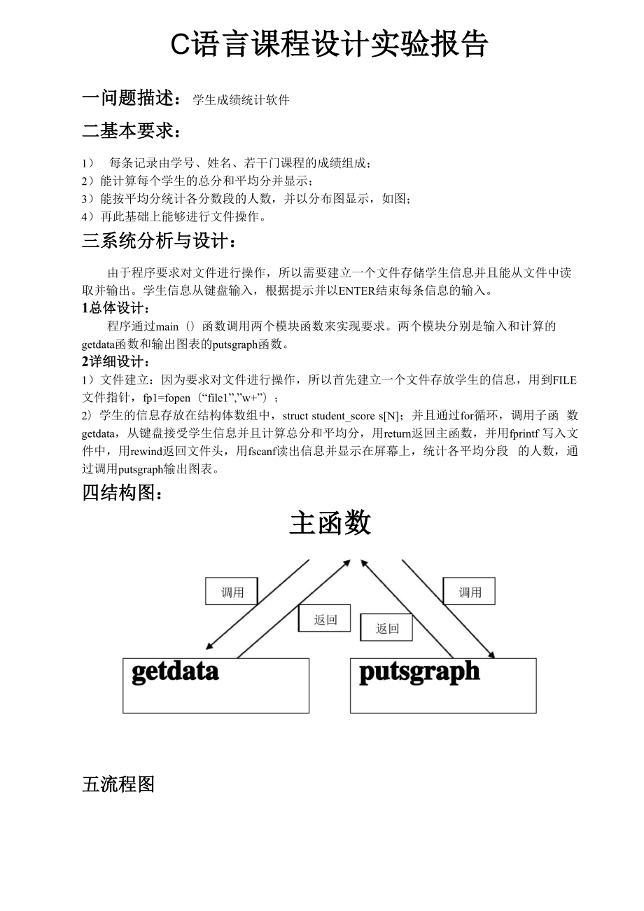 C语言课程设计-学生成绩统计软件.docx_第1页