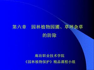 【教学课件】第六章园林植物园圃、草坪杂草的防除.ppt