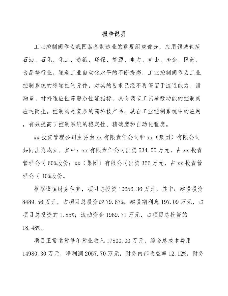 厦门关于成立控制阀产品公司可行性研究报告.docx_第2页