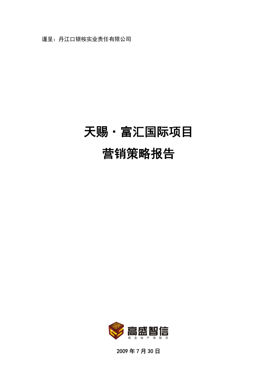 湖北武汉高盛智信富汇国际项目营销策略报告48页 .docx_第1页