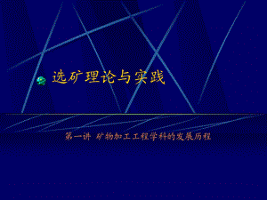 选矿理论与实践学科发展现状及前景.ppt