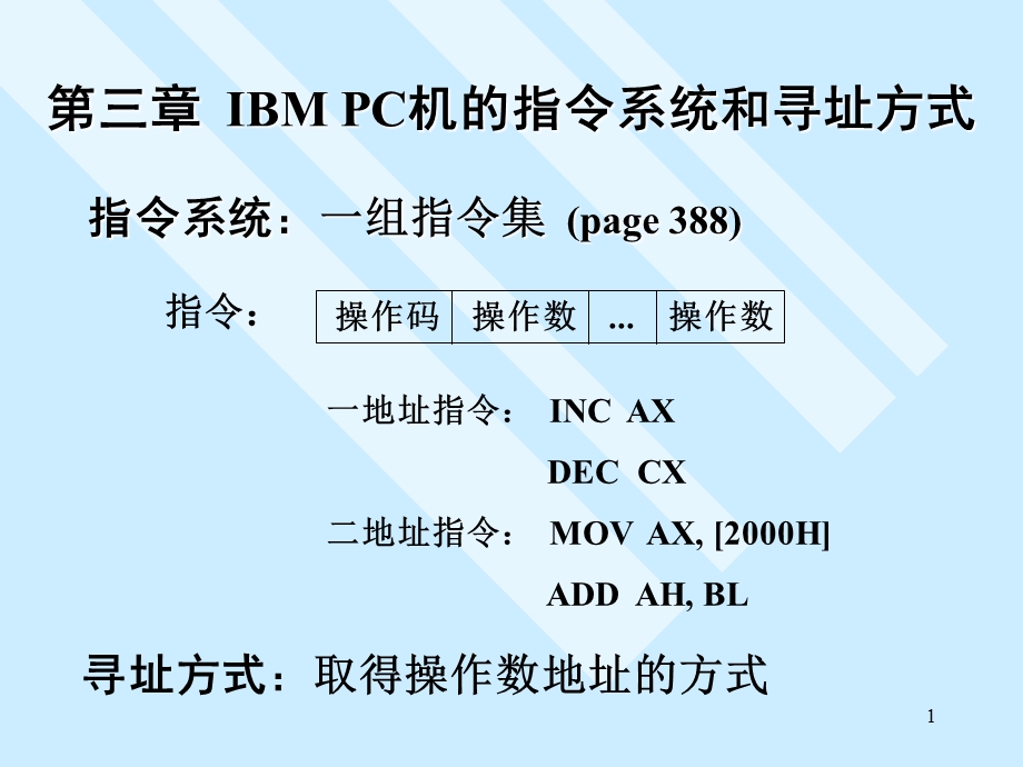 【教学课件】第三章IBMPC机的指令系统和寻址方式.ppt_第1页